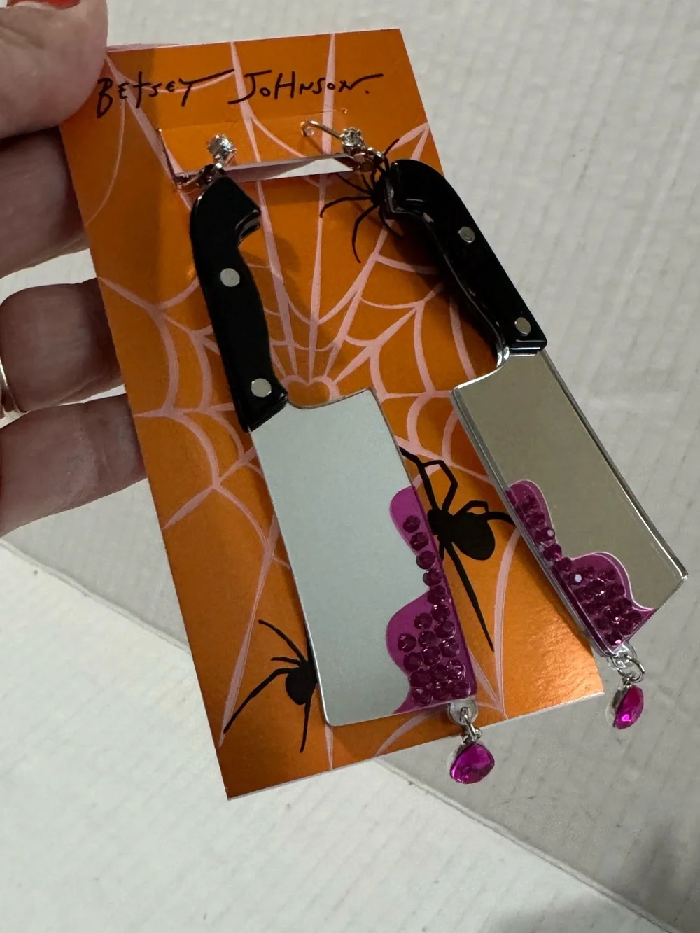 BETSEY JOHNSON CLEAVER LEVERBACK EARRINGS  BNWT